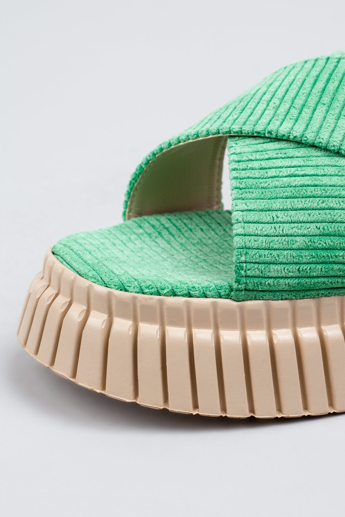 صندل زنانه سبز Melek Tuna | 26SDRÇPRZ310 اورجینال - تصویر 7