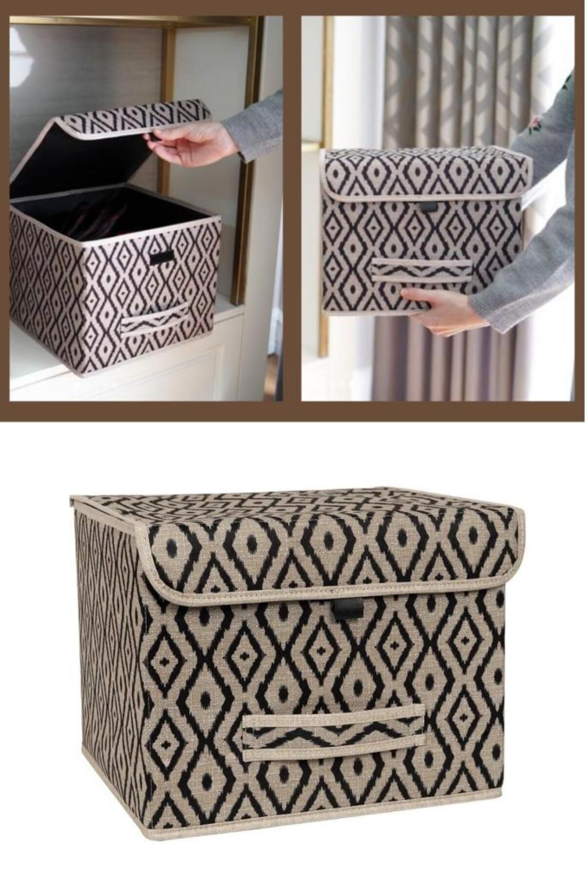 Flosoft-Multi-Purpose Box with Lid, Closet Shelf Organizer, Decorative Storage Box 1