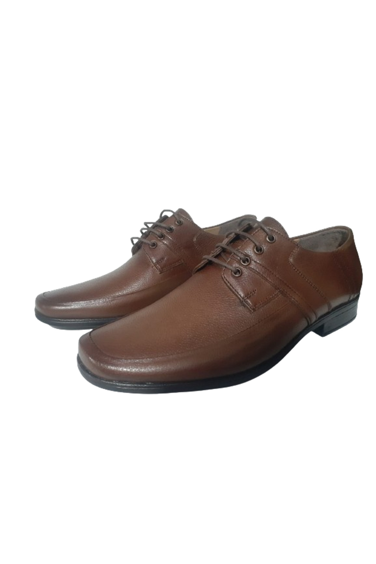 Golden-Men's Brown Genuine Leather Laced Classic Stylish Shoes - GLDNPS11 4