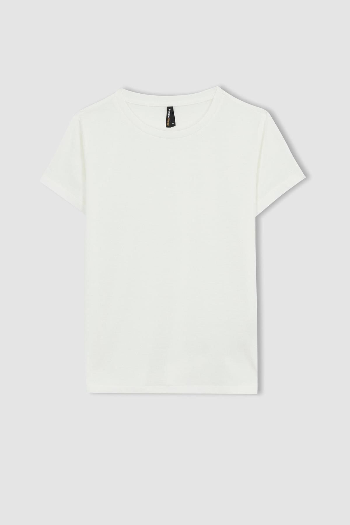 DeFacto-Tričko Regular Fit Crew s krátkym rukávom W7299az23sm 7