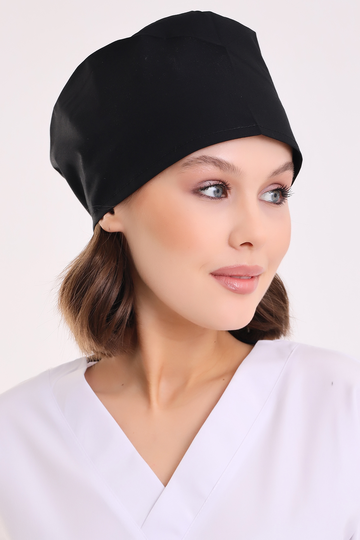 Black Doctor Nurse Chef Surgical Bonnet Hospital Cap Black Bandana M196