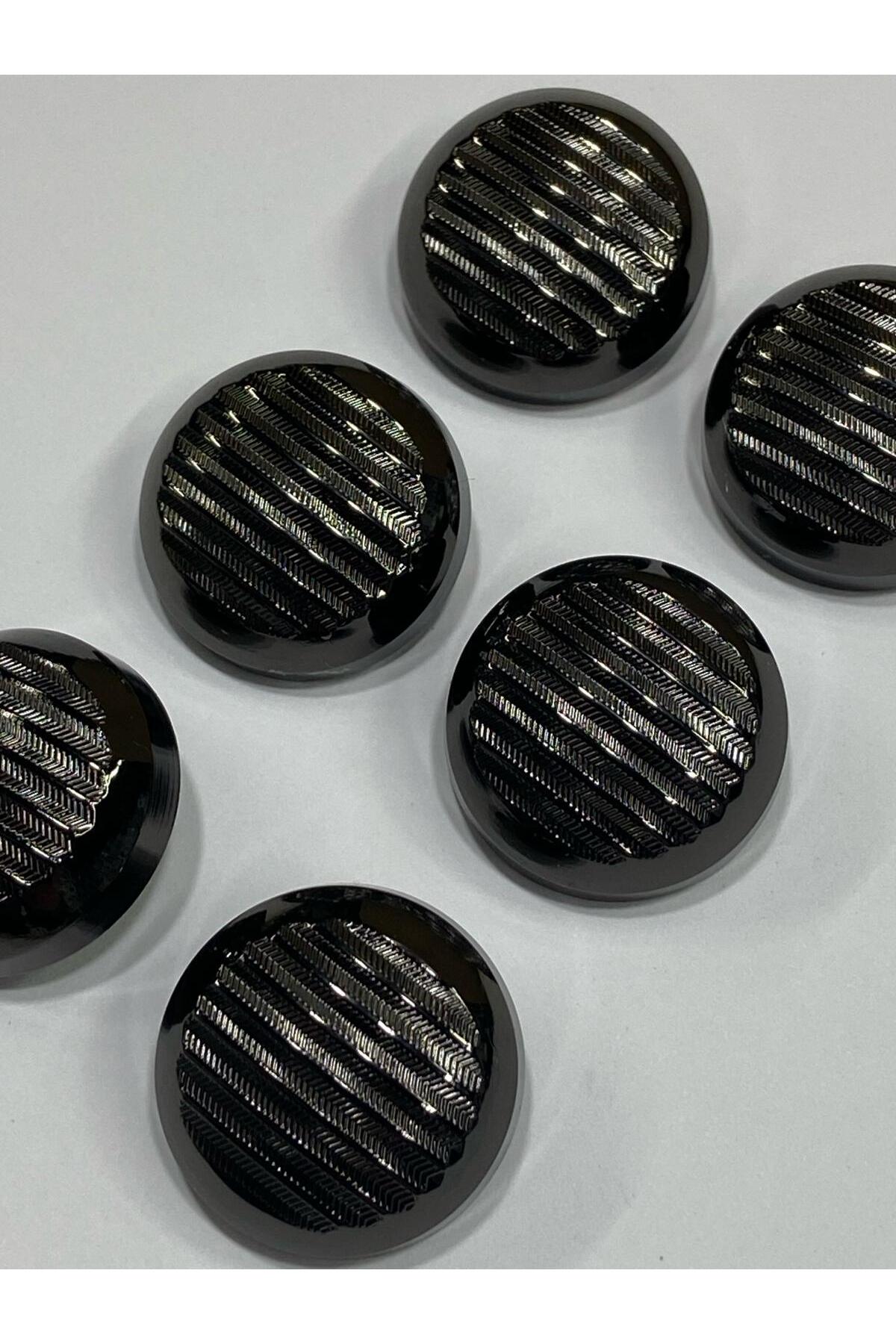 Metal Button/Cardigan Vest Length/ Set of 6/1,8 cm/jx30/Anthracite