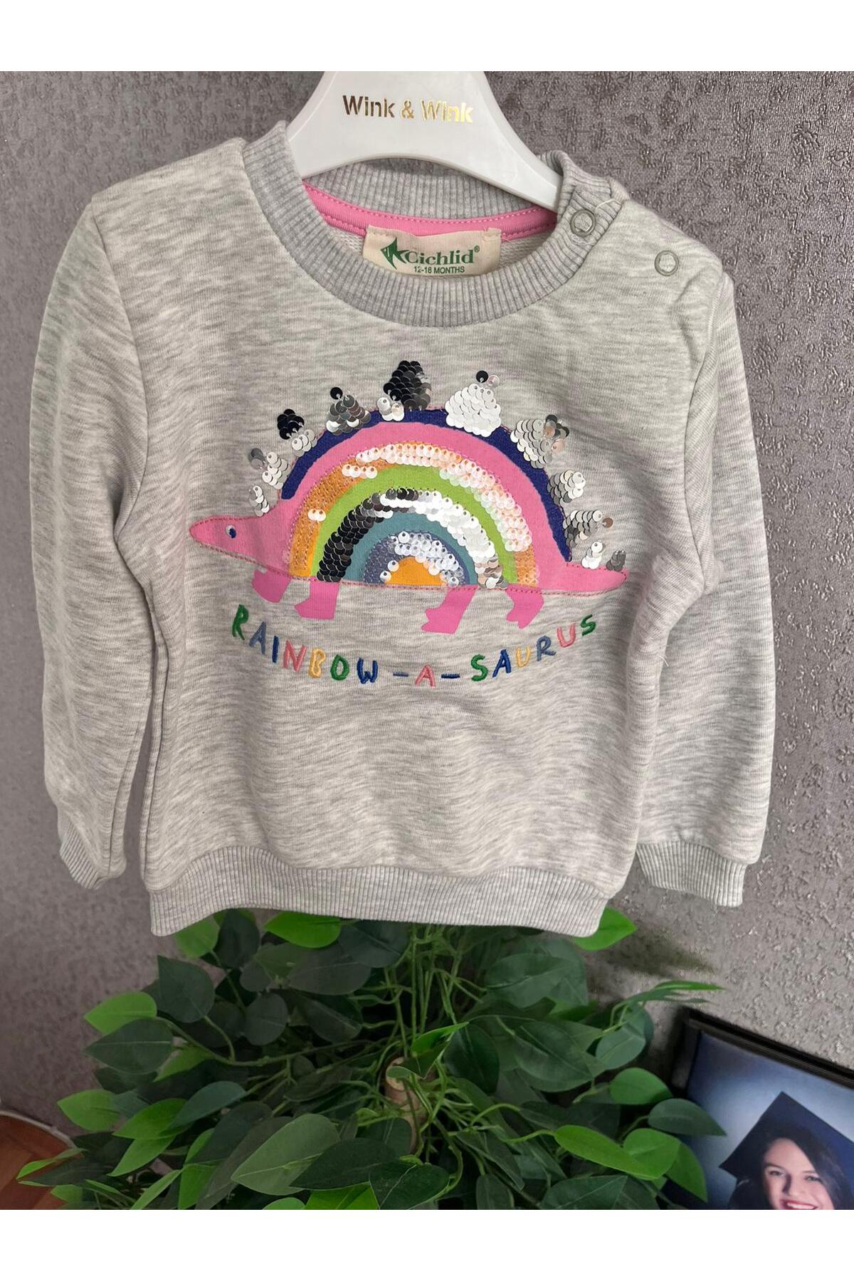 cichlid Kız bebek sweatshirt kaplumbağalı fotoğrafı 6 (önizleme)