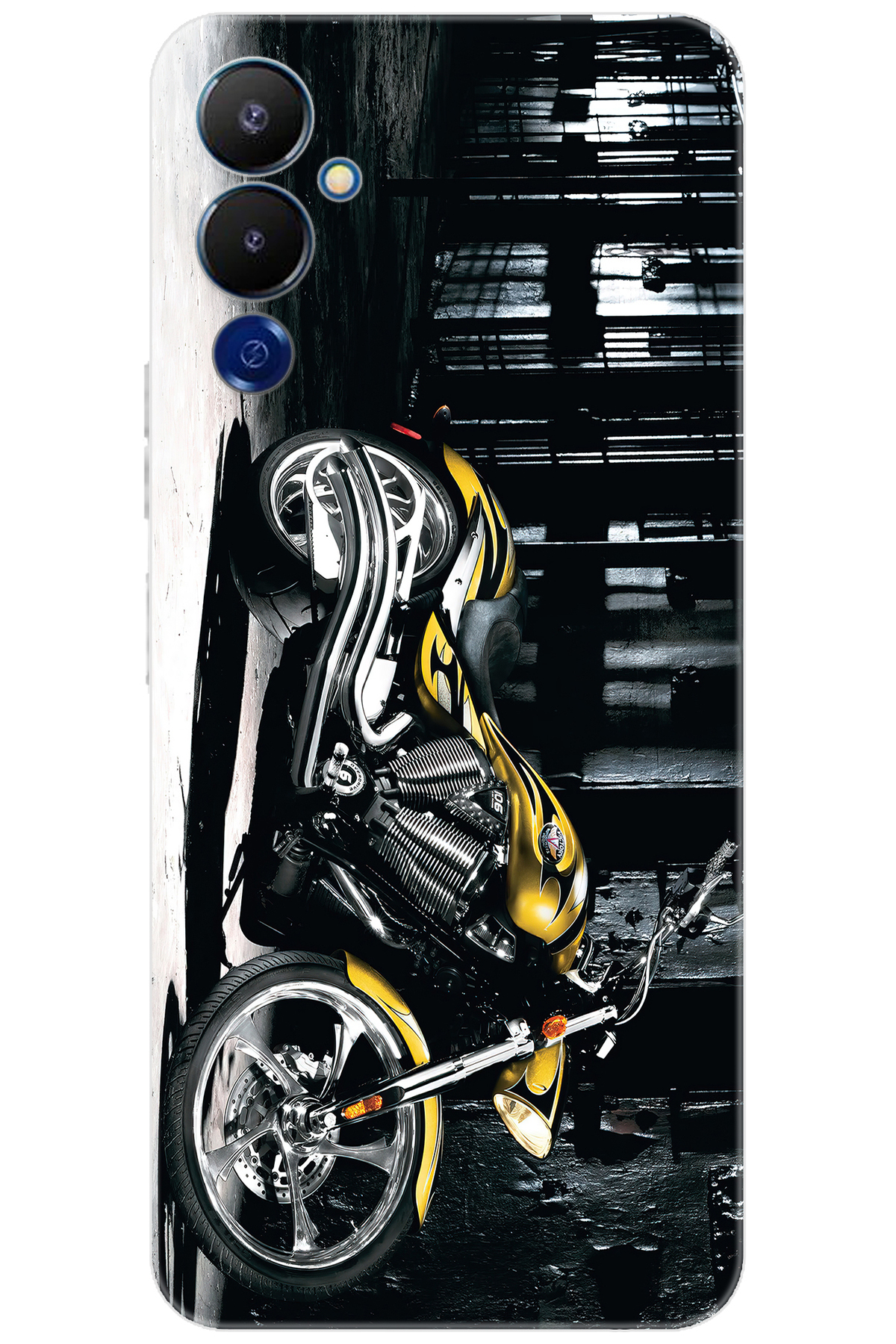 Pova 4 (LG7n) Compatible Sheath Pattern Printed Silicone Motorcycle NGO:297 CP-WAISQ8h