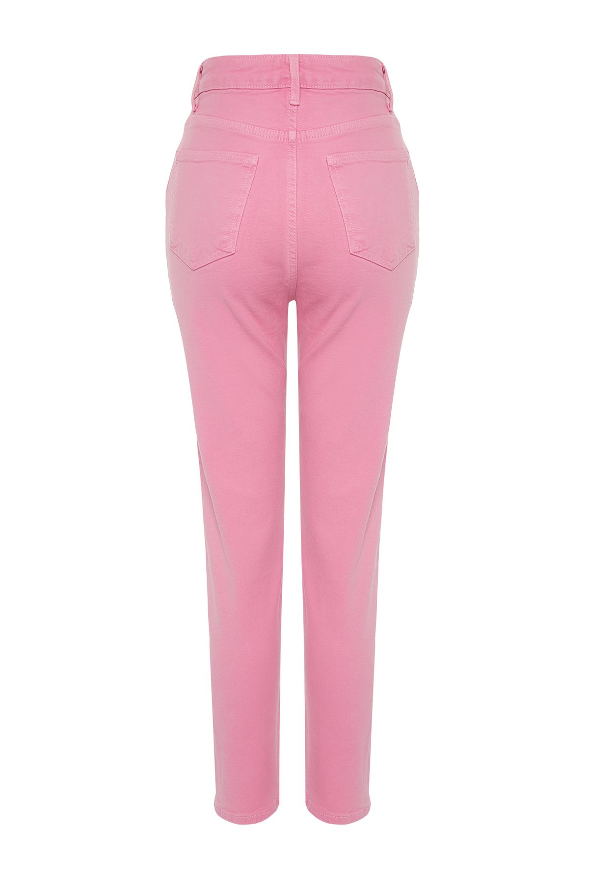 Trendyol Collection-Różowe jeansy Mom z wysokim stanem TWOSS24JE00229 8