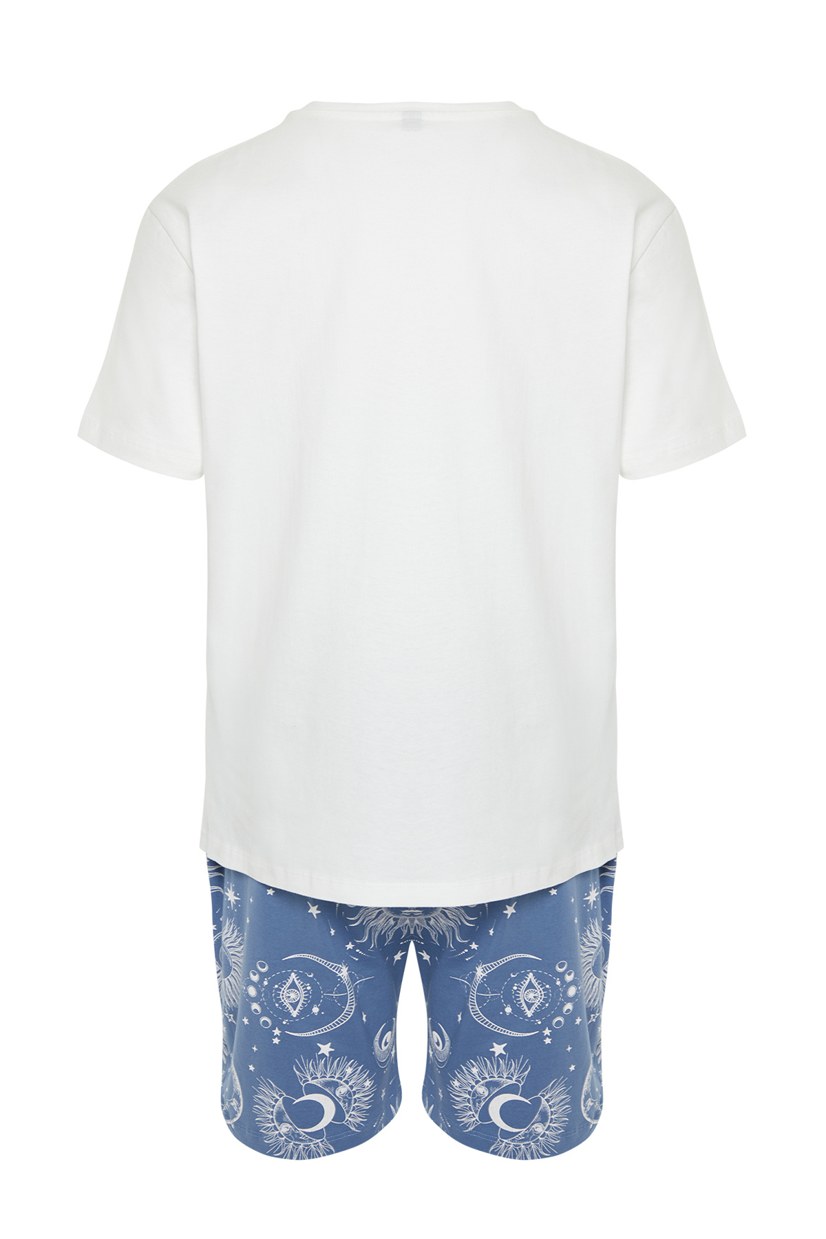 Trendyol Collection-Чоловічий піжамний комплект Regular Fit екрю синій Аплікація TMNSS24PT00018 8