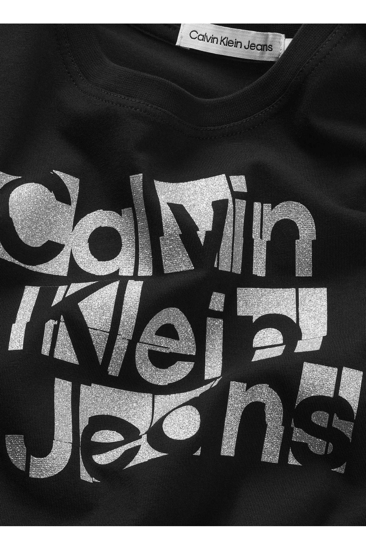 Calvin Klein Calvin Klein تی‌شرت زنانه مشبک متالیک با الگوی چاپ شده کلوین کلین