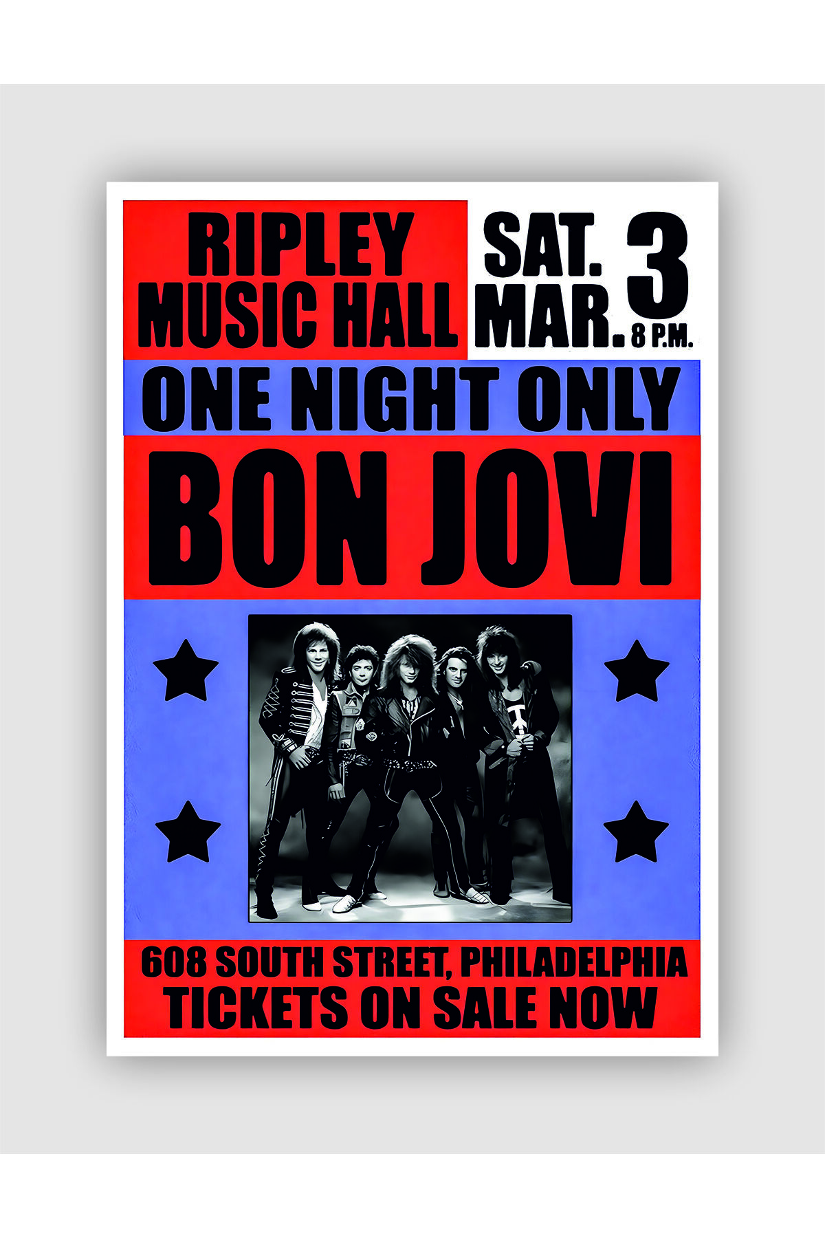 fırsatlar diyarı Bon Jovi Ripley Music Hall Rock Music Duar Poster