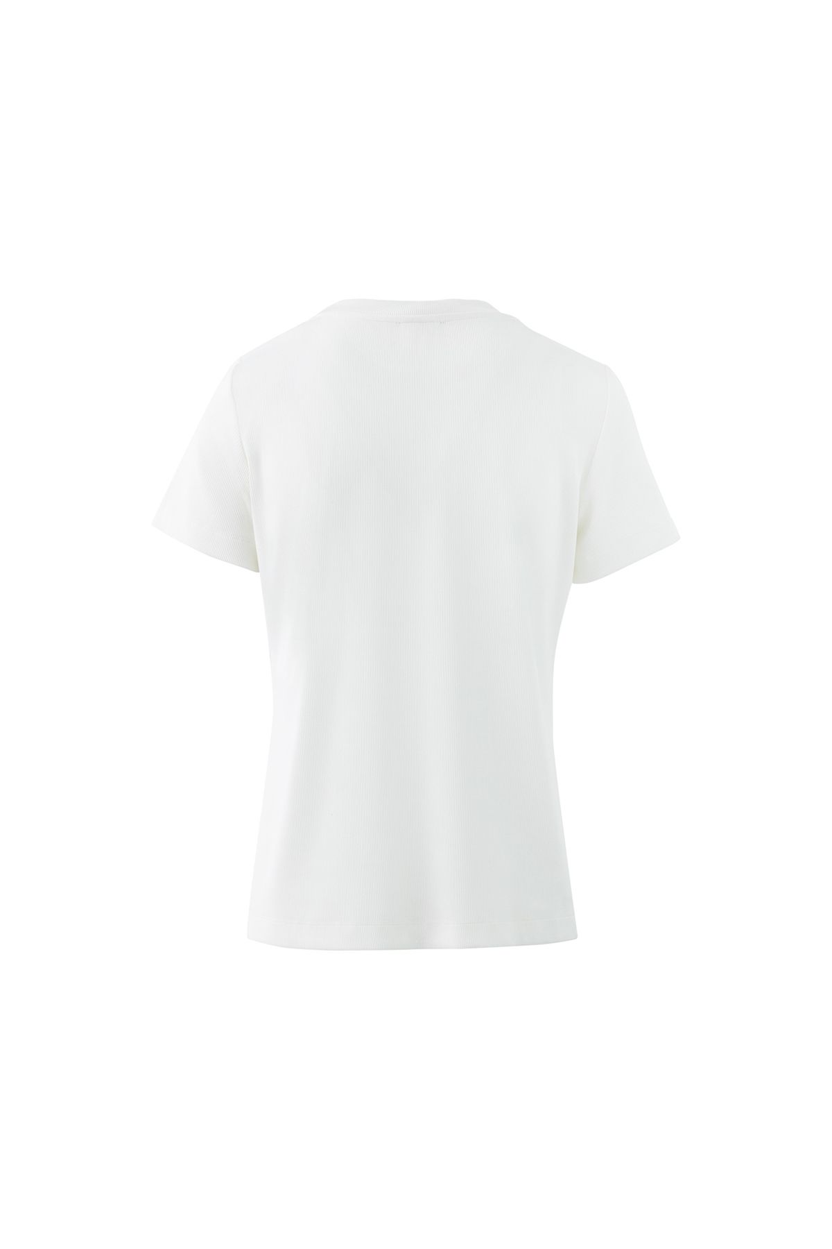 GİZİA-Embroidered White T-shirt with Lanyard Detail 3