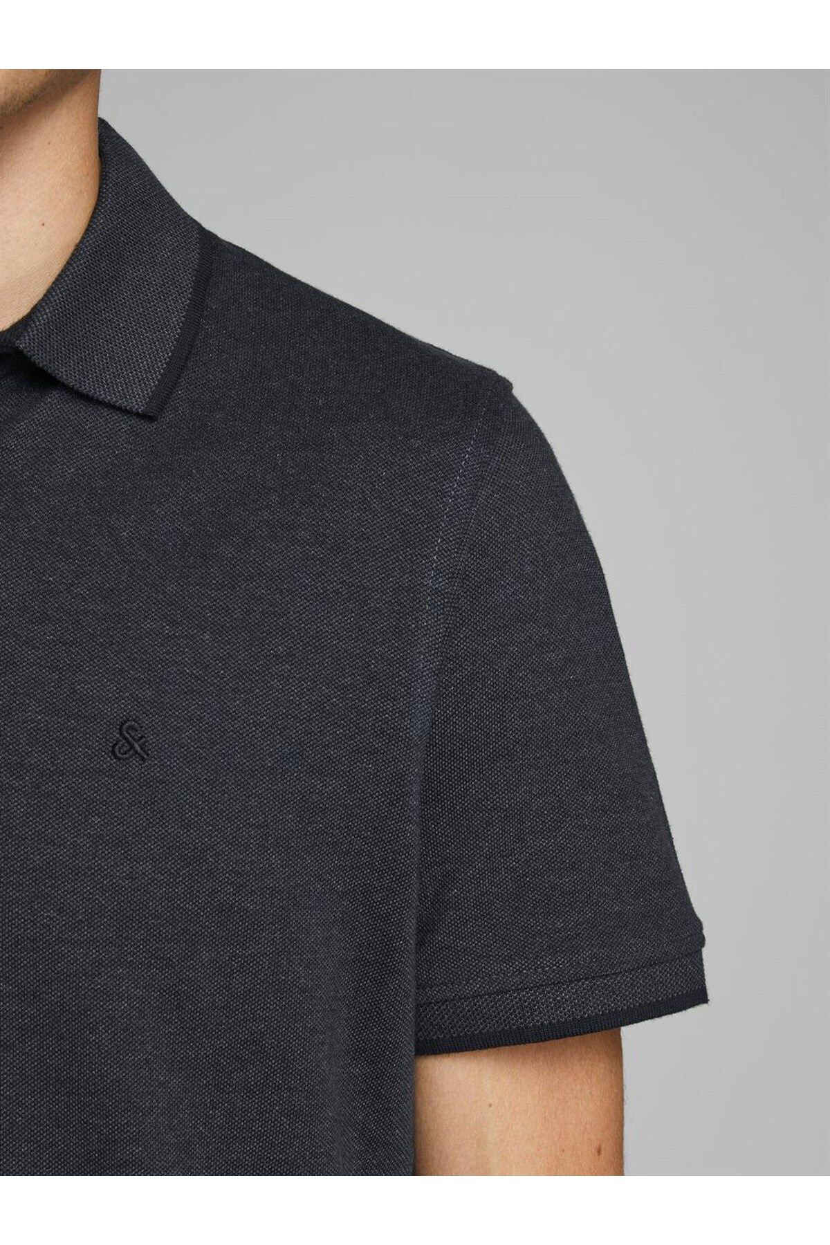 تی شرت یقه پولو مشکی مردانه اورجینال Jack Jones Jack & Jones