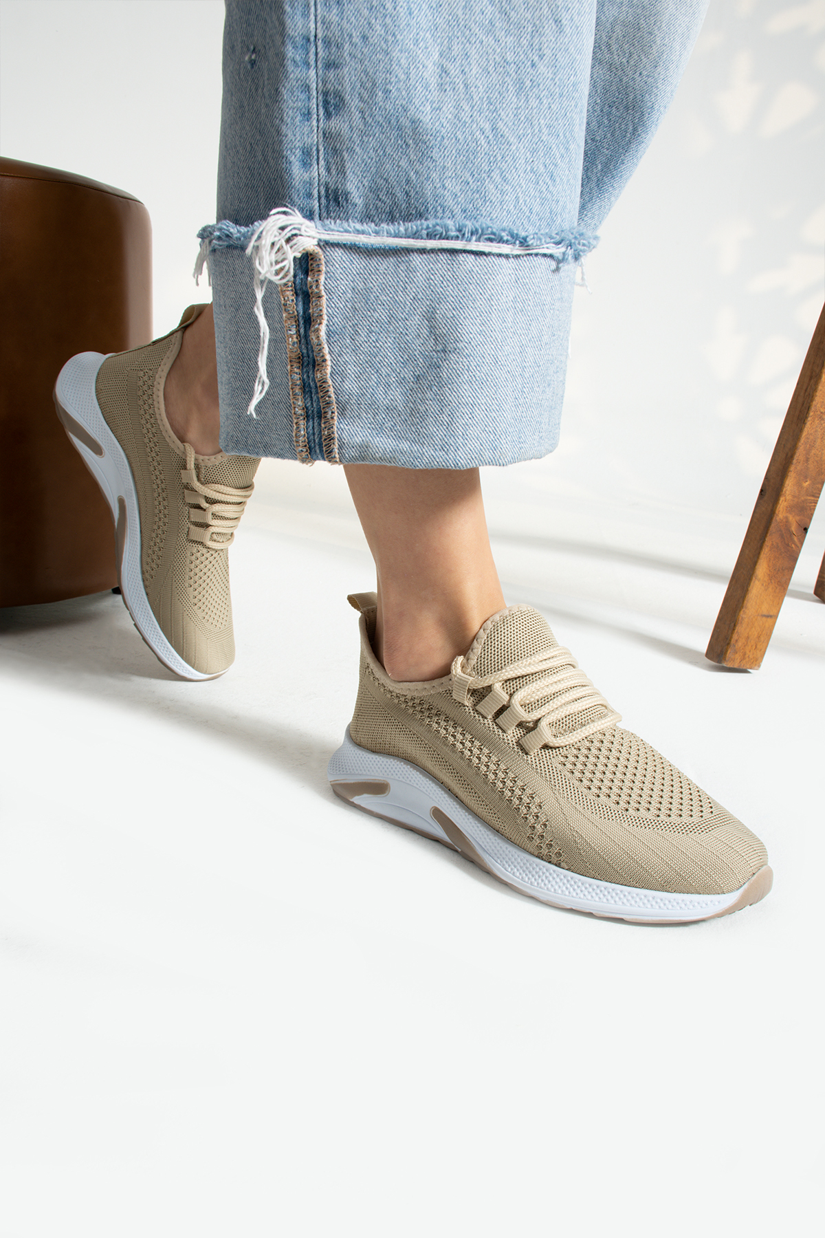 Bej Unisex Sneaker