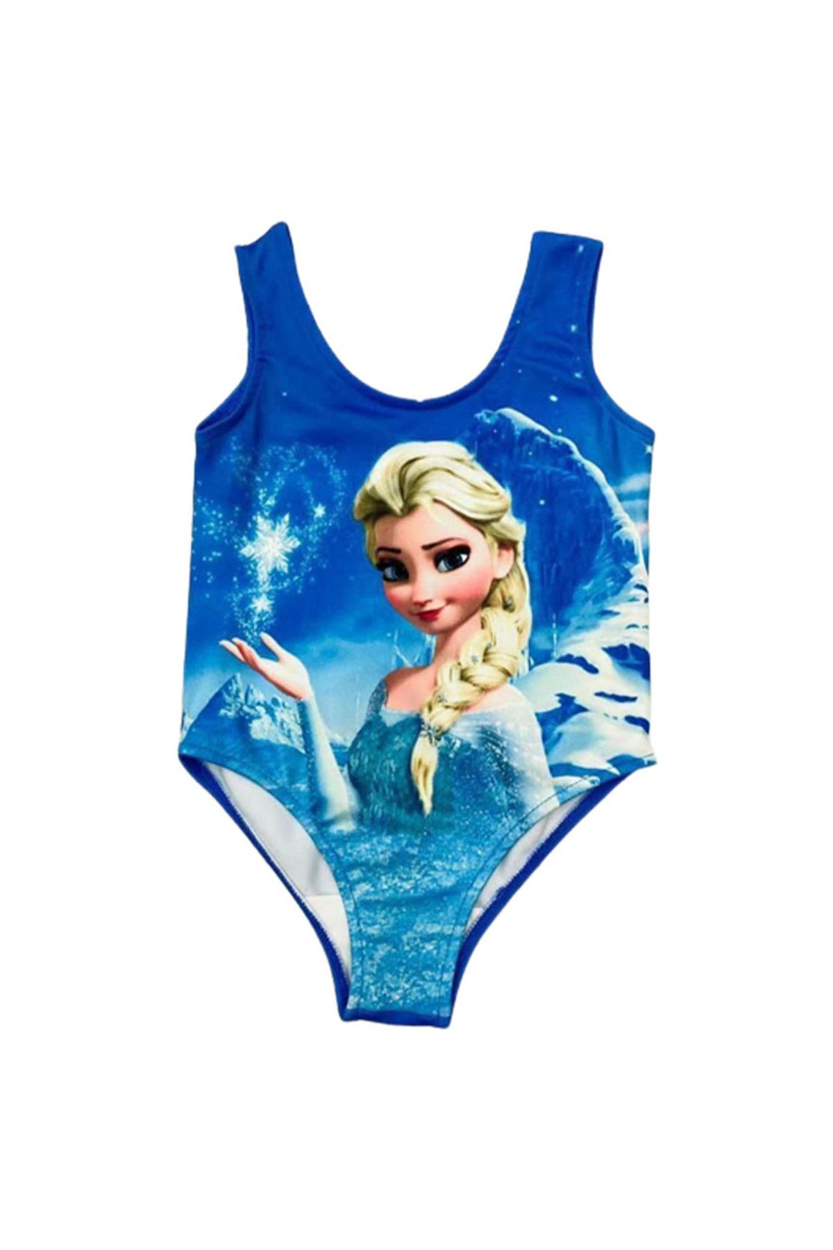 Kız Çocuk Deniz Havuz Plaj Mayo Prenses elsa bella Frozen Karlar Ülkesi Rahat Hızlı Kuruyan