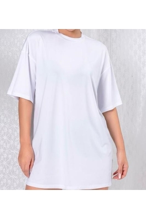 KLC MODA Beyaz Oversi?ze T-shirt