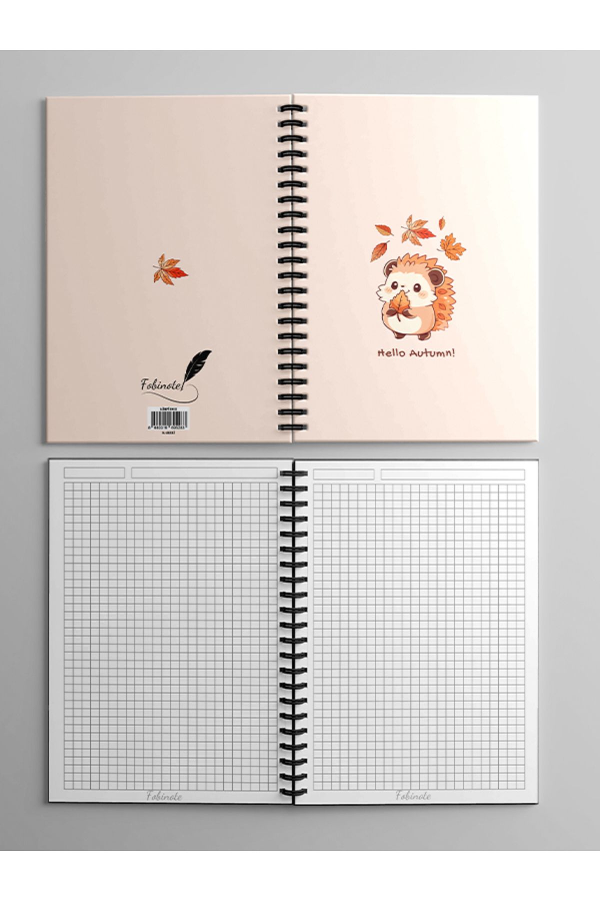 Fobinote-Spiral School Notebook 80 Sheets (1 Piece) - A5 Size Checkered Notebook 2