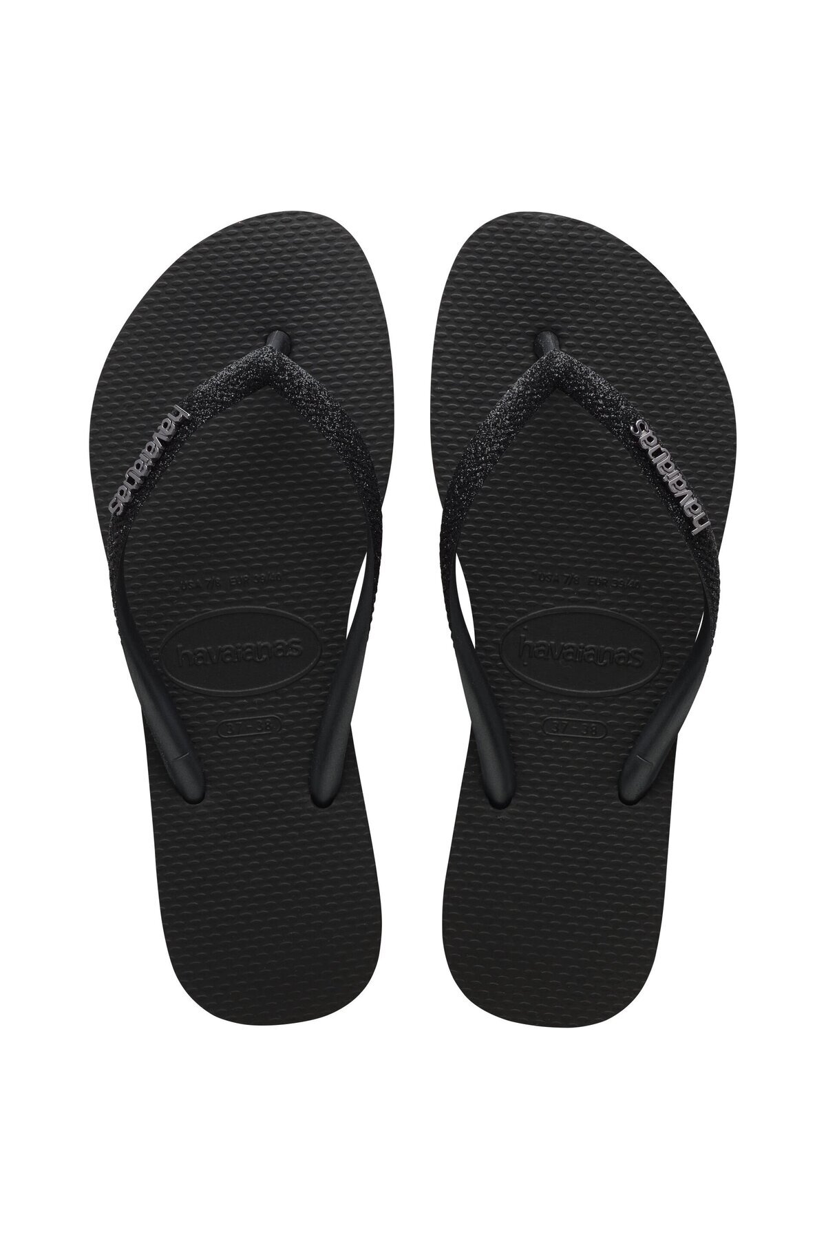 Slim Glitter Black Women's Slippers 2024