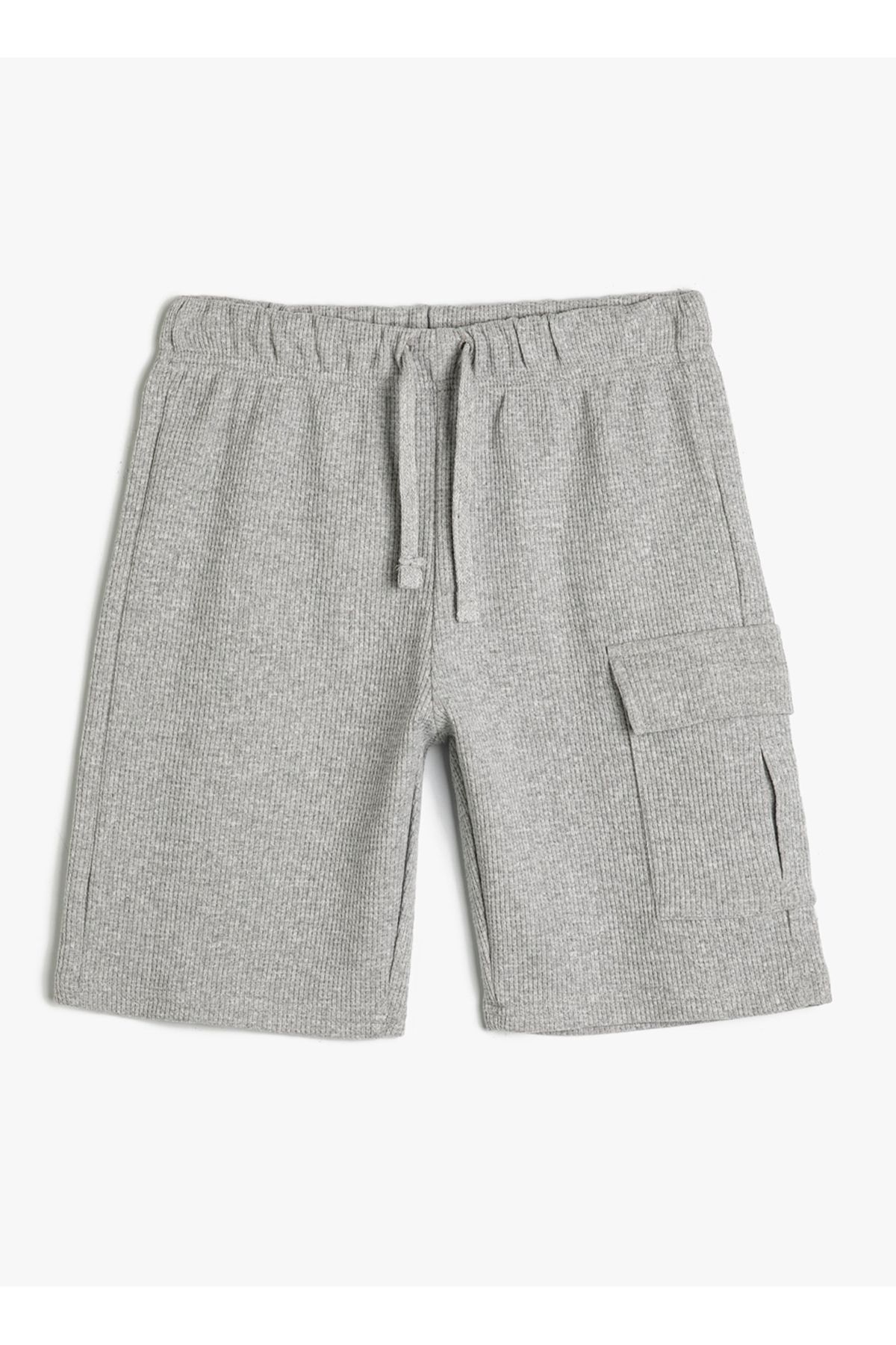 Normal Bel Regular Fit Gri Erkek Şort 4SKB40009TK