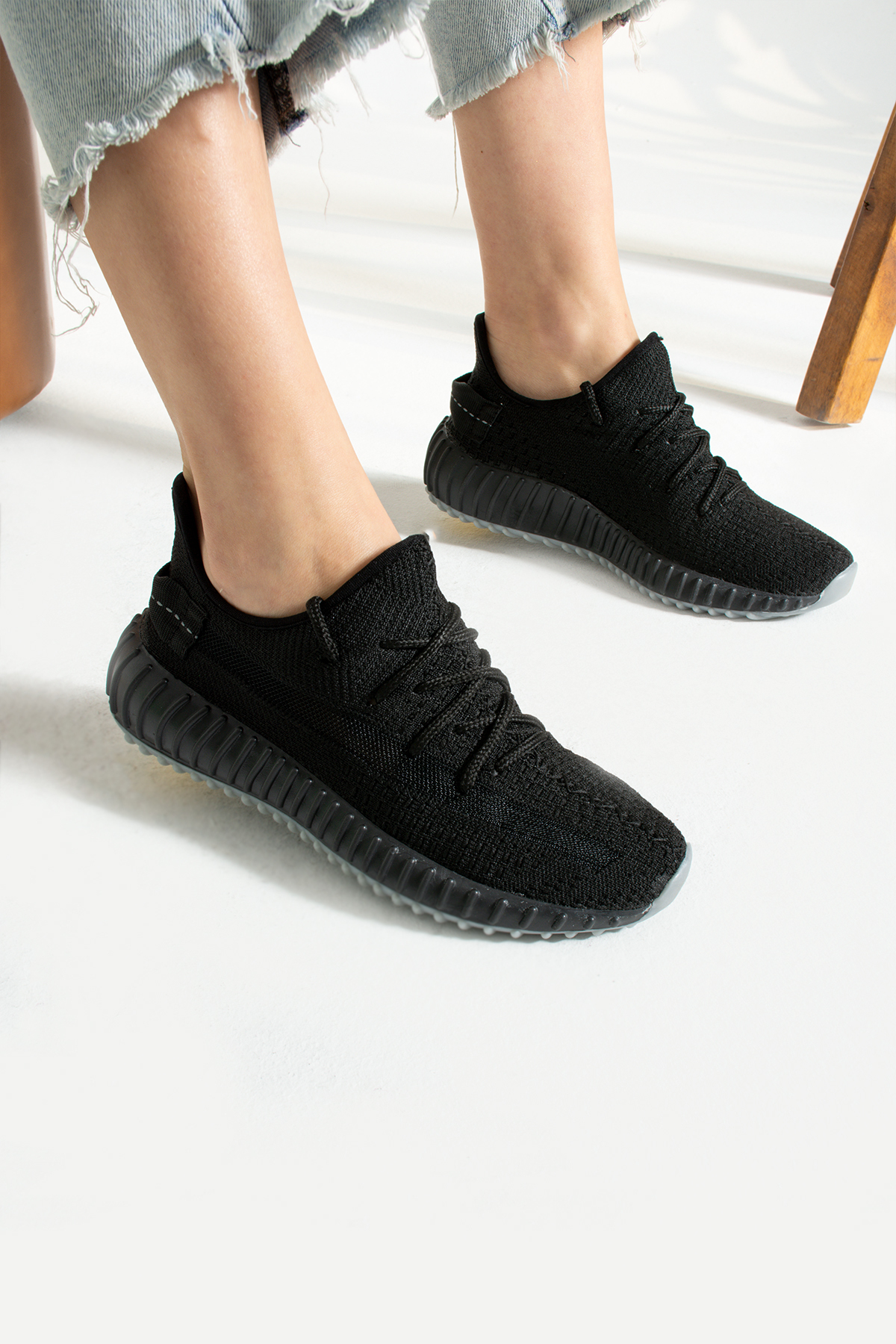 Unisex Siyah Spor Ayakkabı
