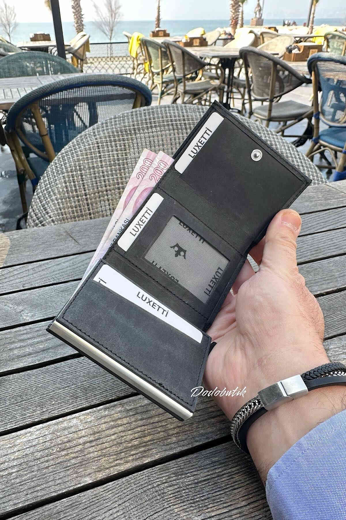 کیف پول مردانه مشکی Luxetti | DDL5550 اورجینال - تصویر 4