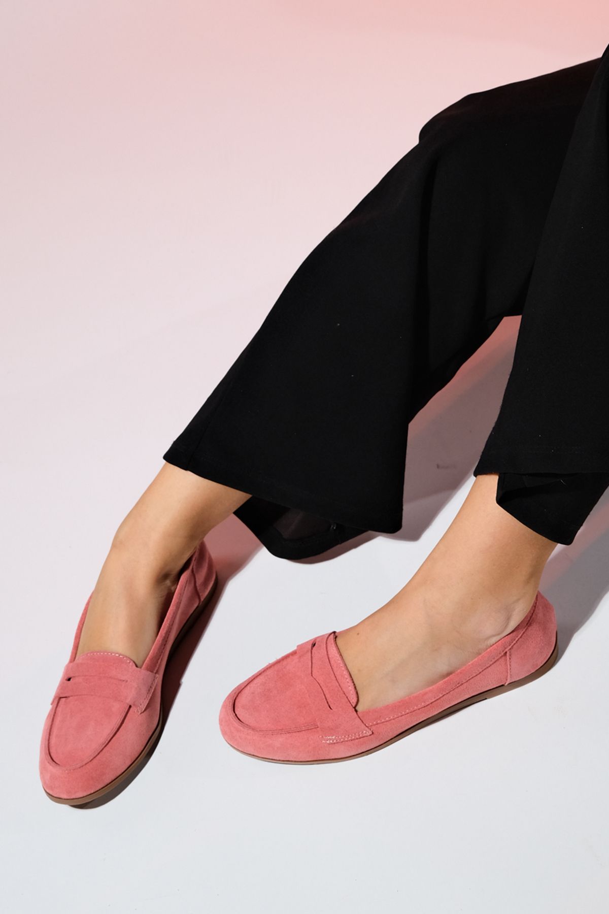 لوفر صورتی زنانه راننده گل رز F02 اورجینال luvishoes