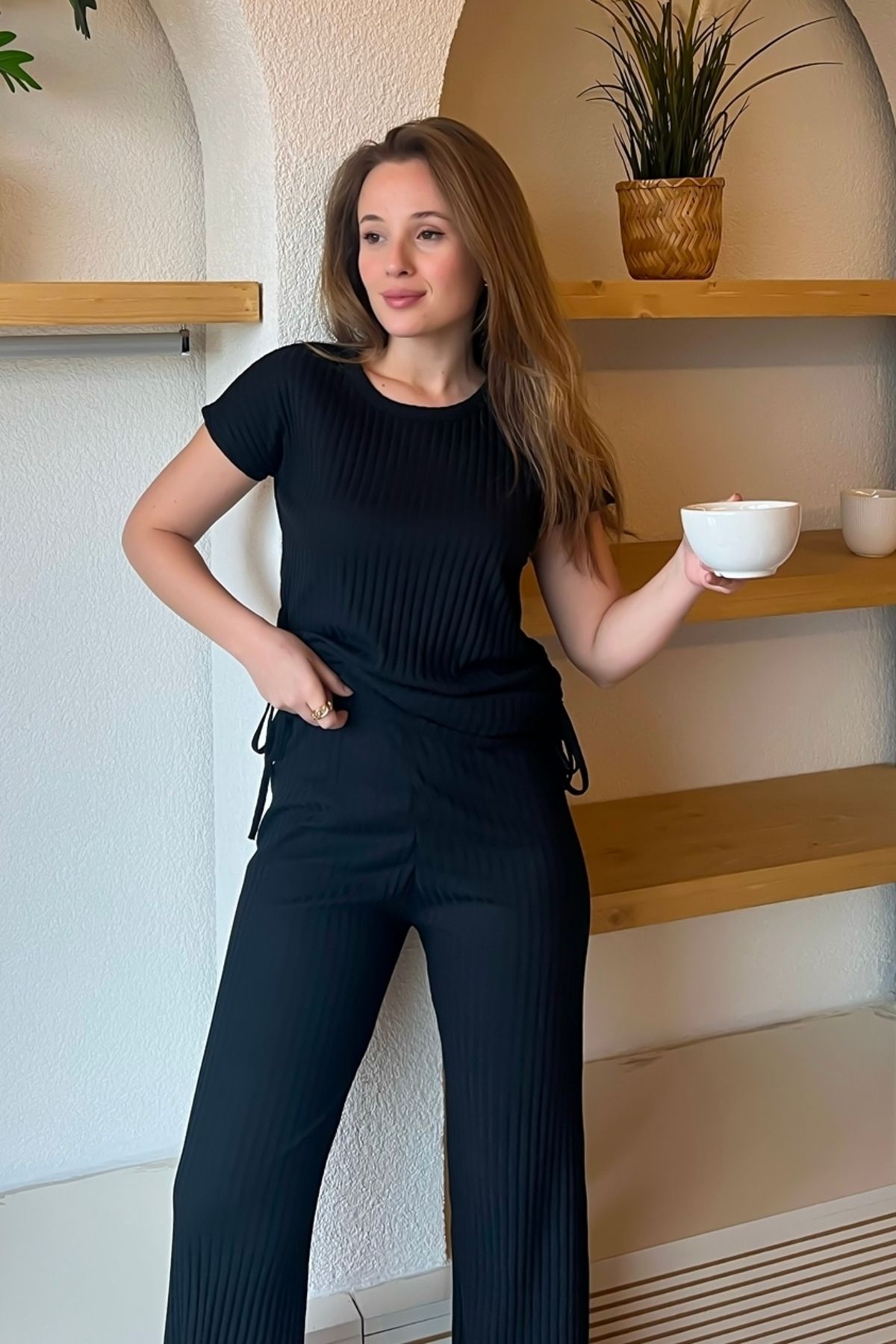 Bianco Lucci-Set aus Oberteil und Unterteil mit seitlichen Raffungen für Damen60161020 2