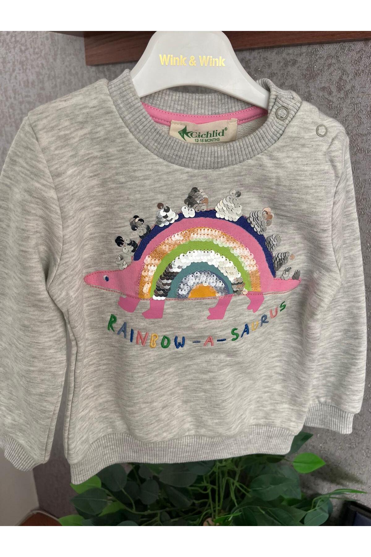 cichlid Kız bebek sweatshirt kaplumbağalı fotoğrafı 4 (önizleme)