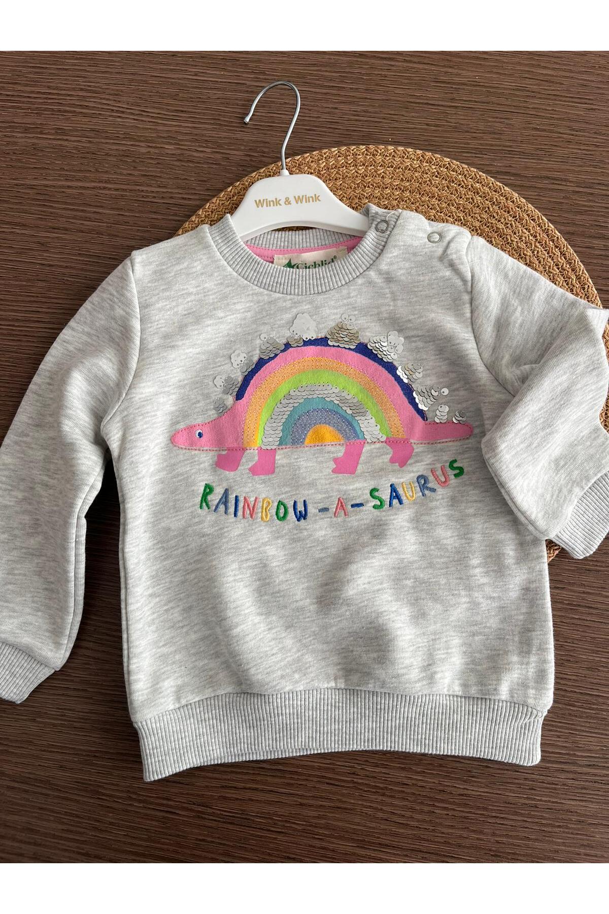 cichlid Kız bebek sweatshirt kaplumbağalı fotoğrafı 3 (önizleme)
