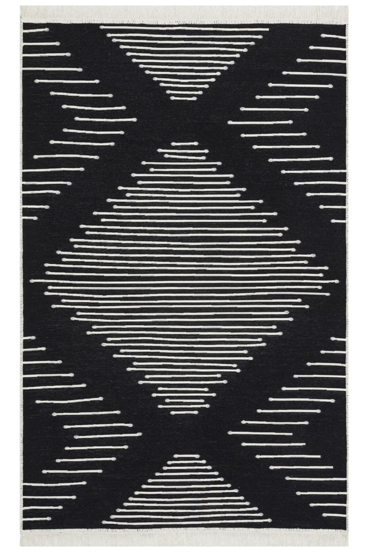 Eko Halı ARYA AR 15 BLACK  Yıkanabilir Çift Taraflı Modern Desenli Dokuma Kilim
