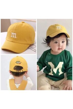 Yeni Sezon Trend M&m Şeker Çikolata Bebek Çocuk Şapka Sarı Erkek Kız Unisex Şap0278
