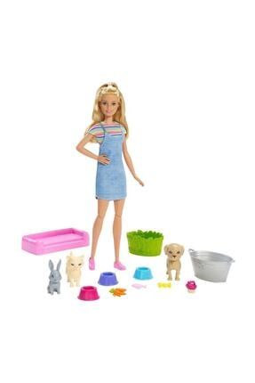 Barbie ve Hayvanları Banyo Eğlencesinde Oyun Seti FXH11 BJ-23S00001309