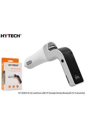 Hy-xcb70 5v 2.1a Led Ekran Usb+tf Desteği Gümüş Bluetooth Fm Transmitter 32628