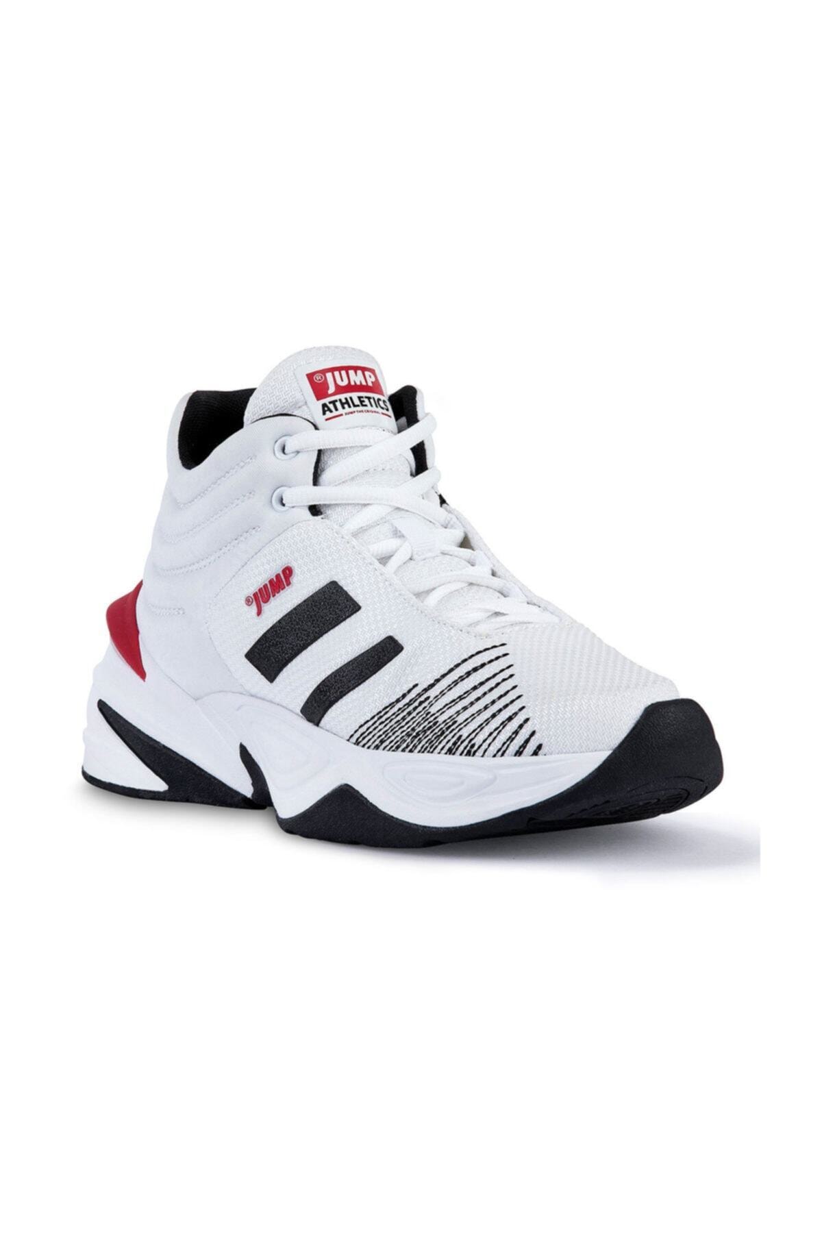 24774 Beyaz-siyah-kırmızı Erkek Spor Ayakkabı