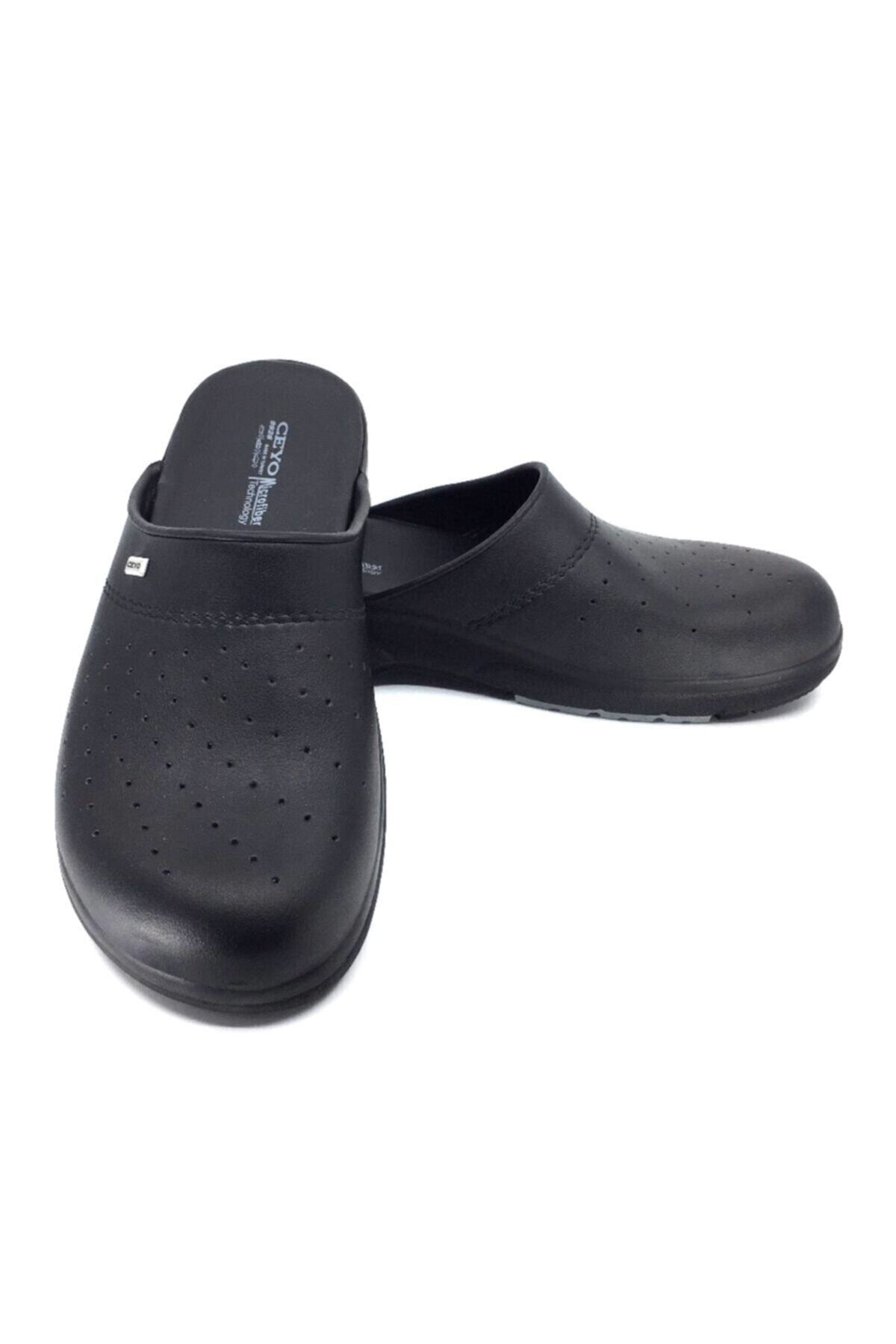 Ceyo-9926 Papuci unisex Sabo cu tehnologie ortopedică din microfibră neagră 4