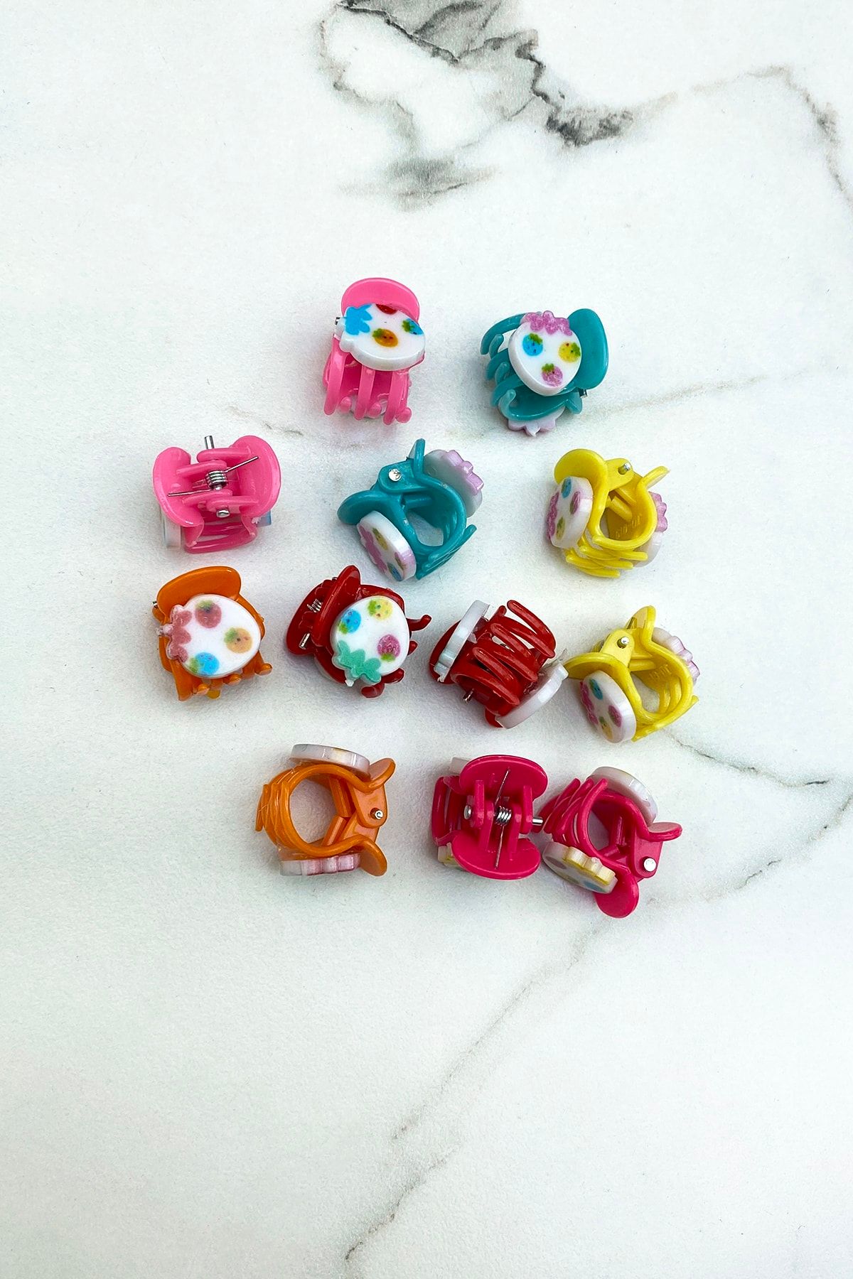 TAKIŞTIR-Mixed Color Children's Peg Buckle Set of 12 1