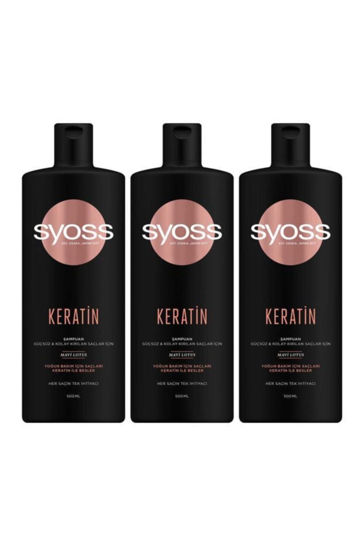 Syoss Keratin Mükemmelliği Şampuan 500 Ml 3'lü