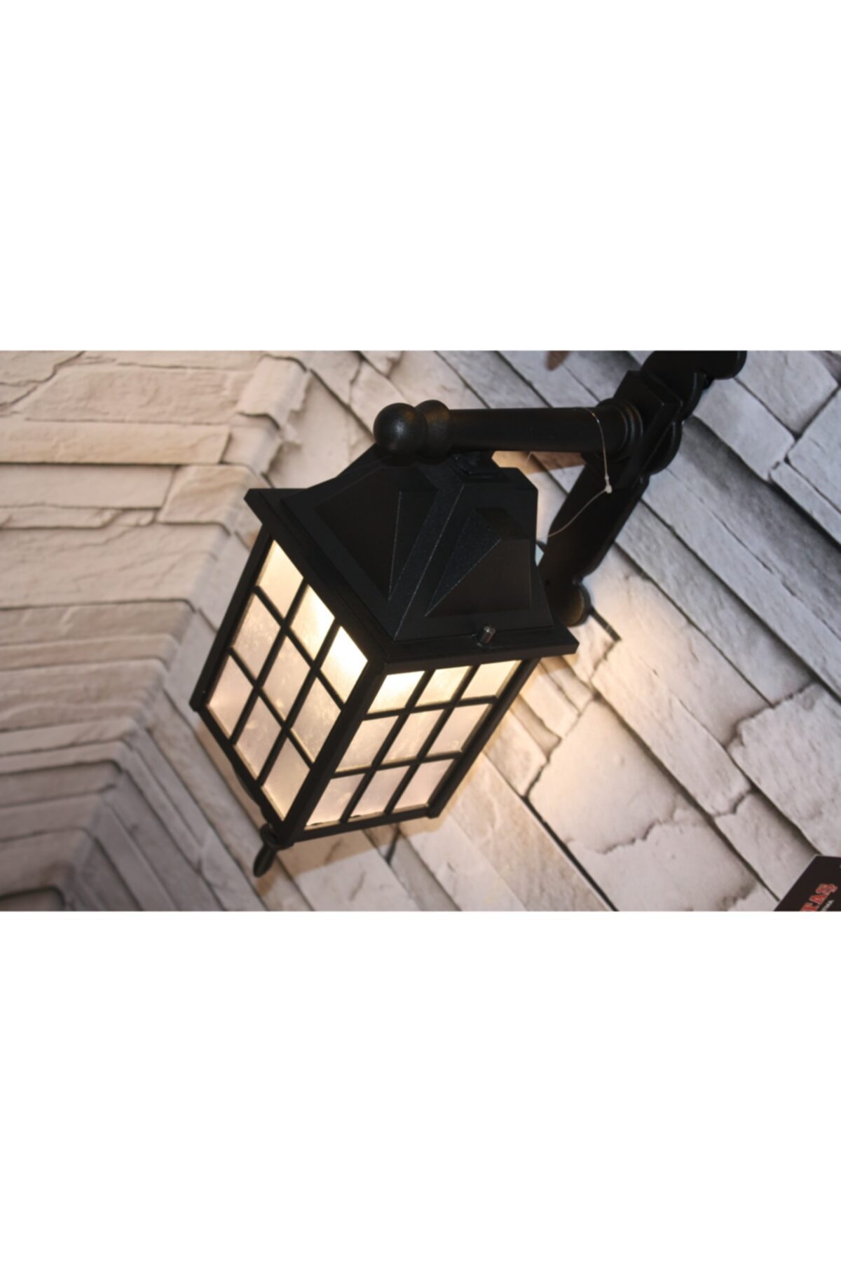 Akviva Rustik Kafesli Fener Siyah