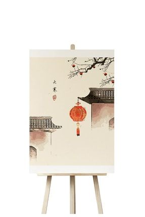 Japon Evi - Japanese House Sayılarla Boyama Kanvas Tablo Seti 40*50 cm KY-PBN014-4