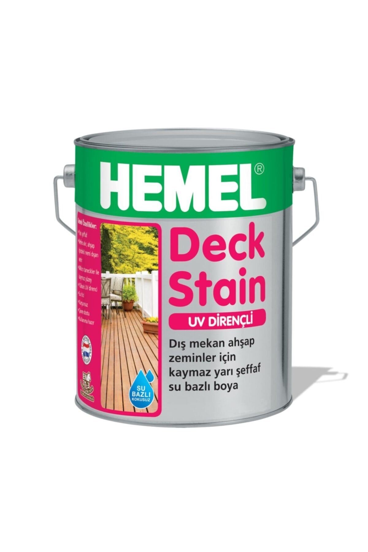 Hemel Deck Stain - Kaydırmaz Yarı Şeffaf Boya Deck Verniği 2.5 lt