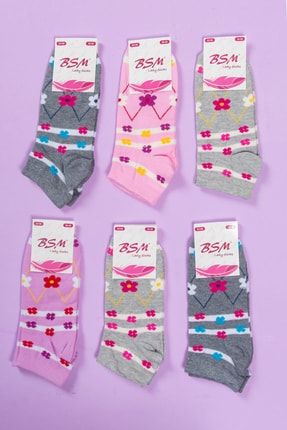 Kadın Pamuklu Desenli Yazlık Patik Çorap 6'lı 22151