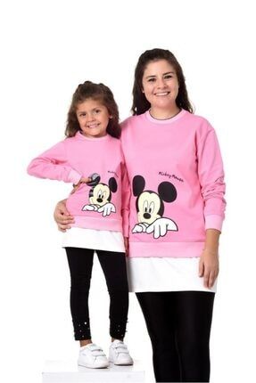 Pembe Mickey Mouse Kombini Anne Çocuk Giyim pink-byzli-ack-trhb-01
