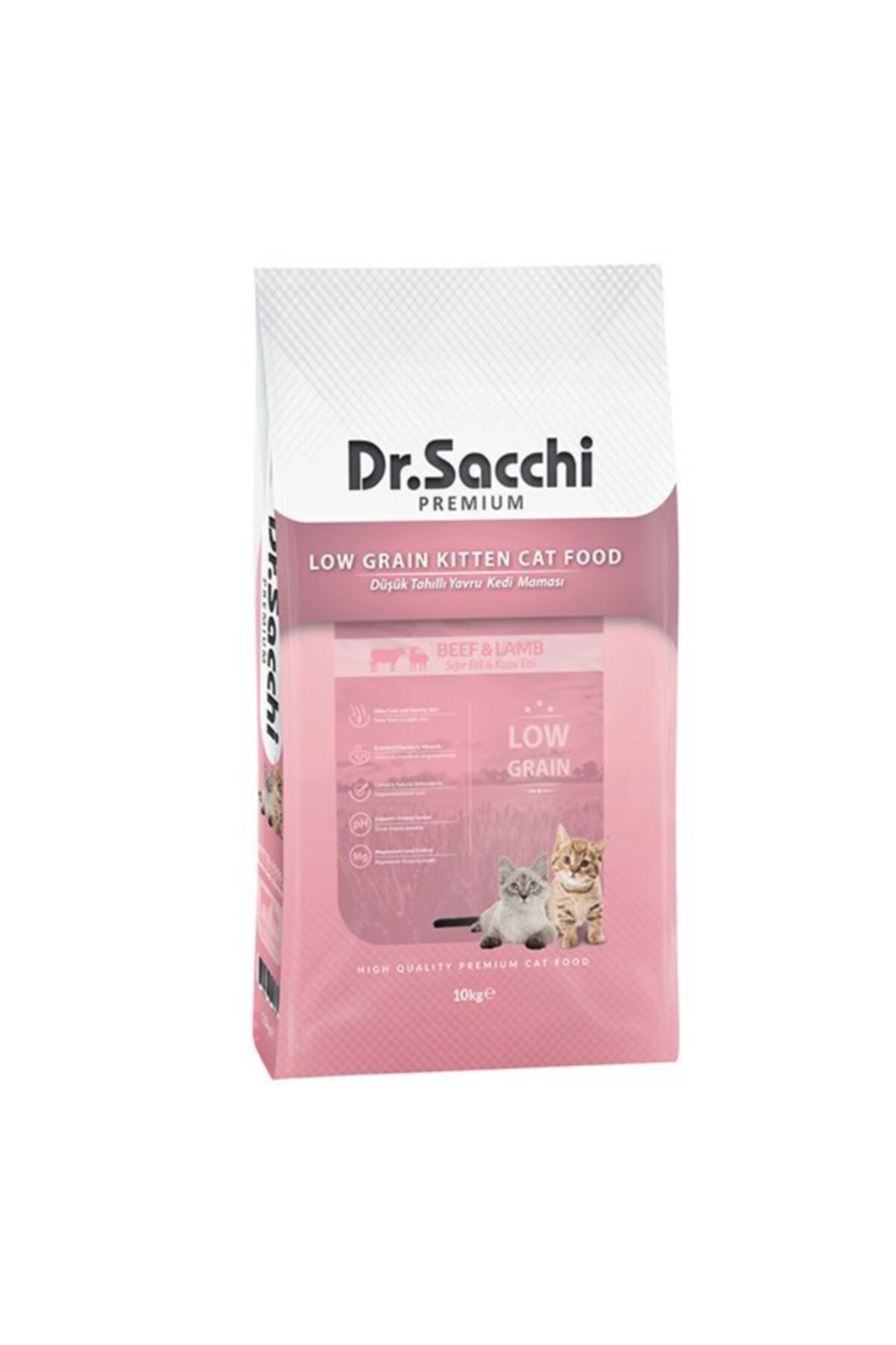 Dr. Sacchi Dr.sacchi Premium Düşük Tahıllı Sığır Ve Kuzu Etli Yavru Kedi Maması 10 Kg