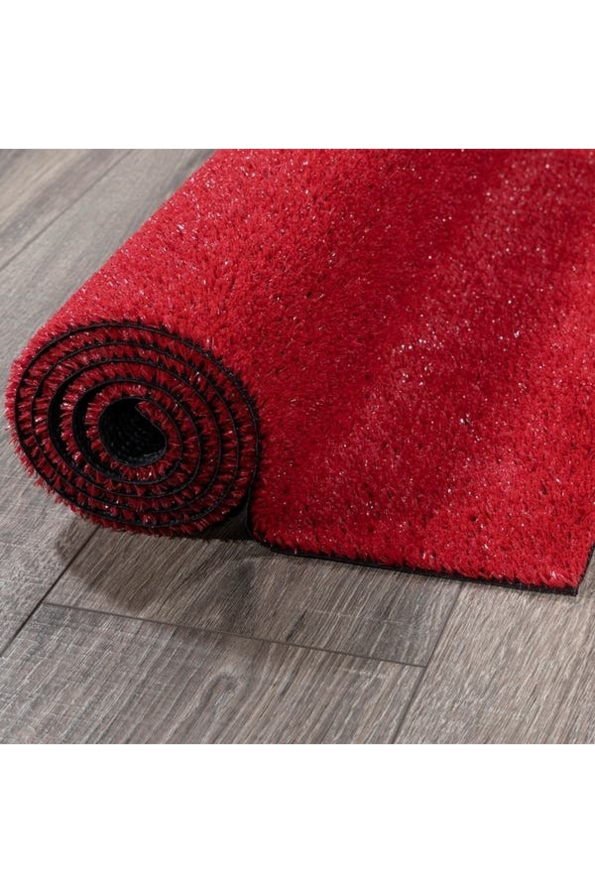 En 2 Metre X 1 Metre Boy Kırmızı Çim Halı Paspas Suni Çim Halı Bahçe Balkon Havuz Dekor Halısı 7mm 3
