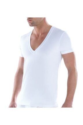 Erkek Tshirt Derin V Yaka Tender Cotton 9212 - Beyaz 81001