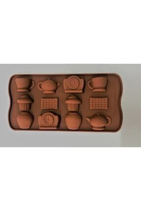 Çikolata Kalıbı Silikon Çay Saati 12 li mutfak eşya desenli