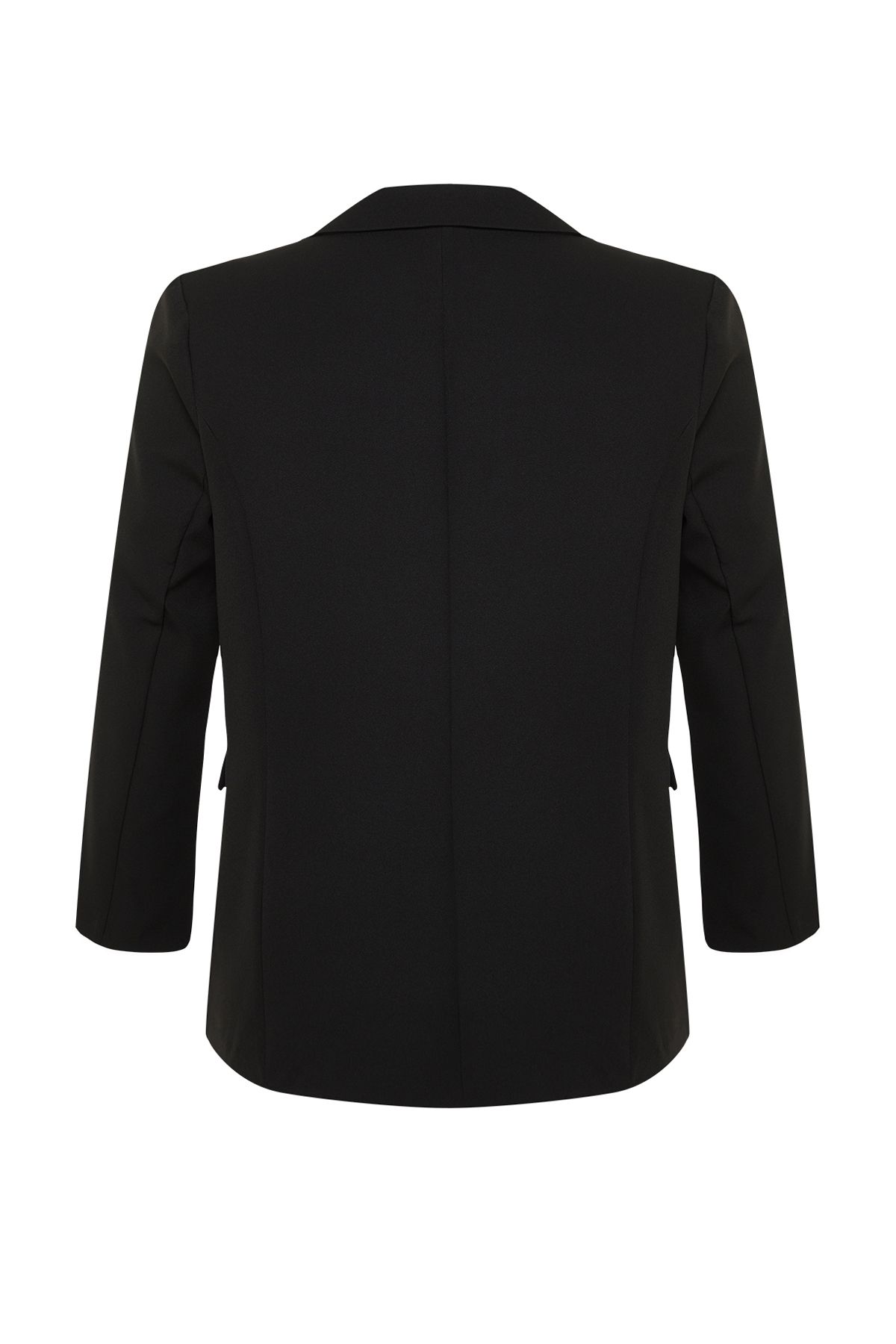 Trendyol Curve-Schwarzer, übergroßer, gefütterter, zweireihiger, gewebter Blazer-Jacke TBSSS24AG00002 9