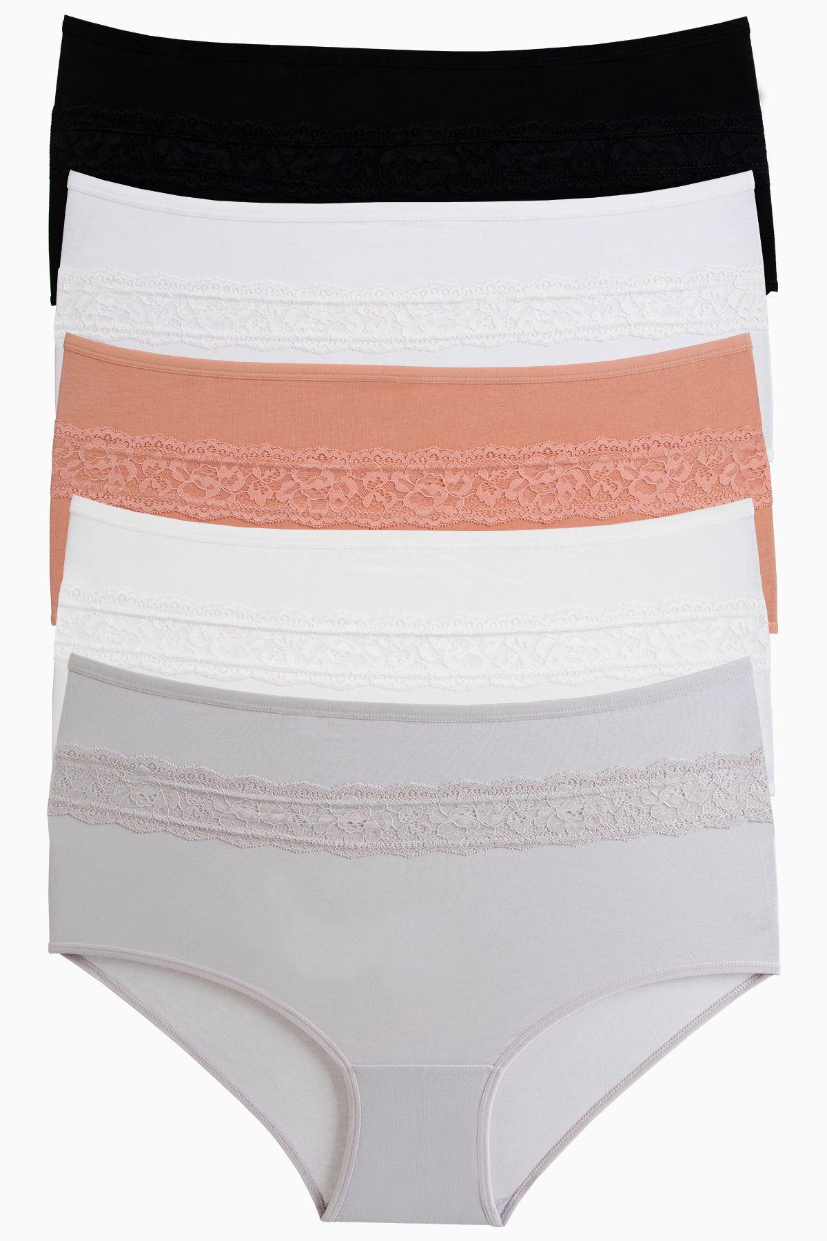 TAMPAP Women's Plus Size Panties Lycra 5 Pack Tampap - Trendyol