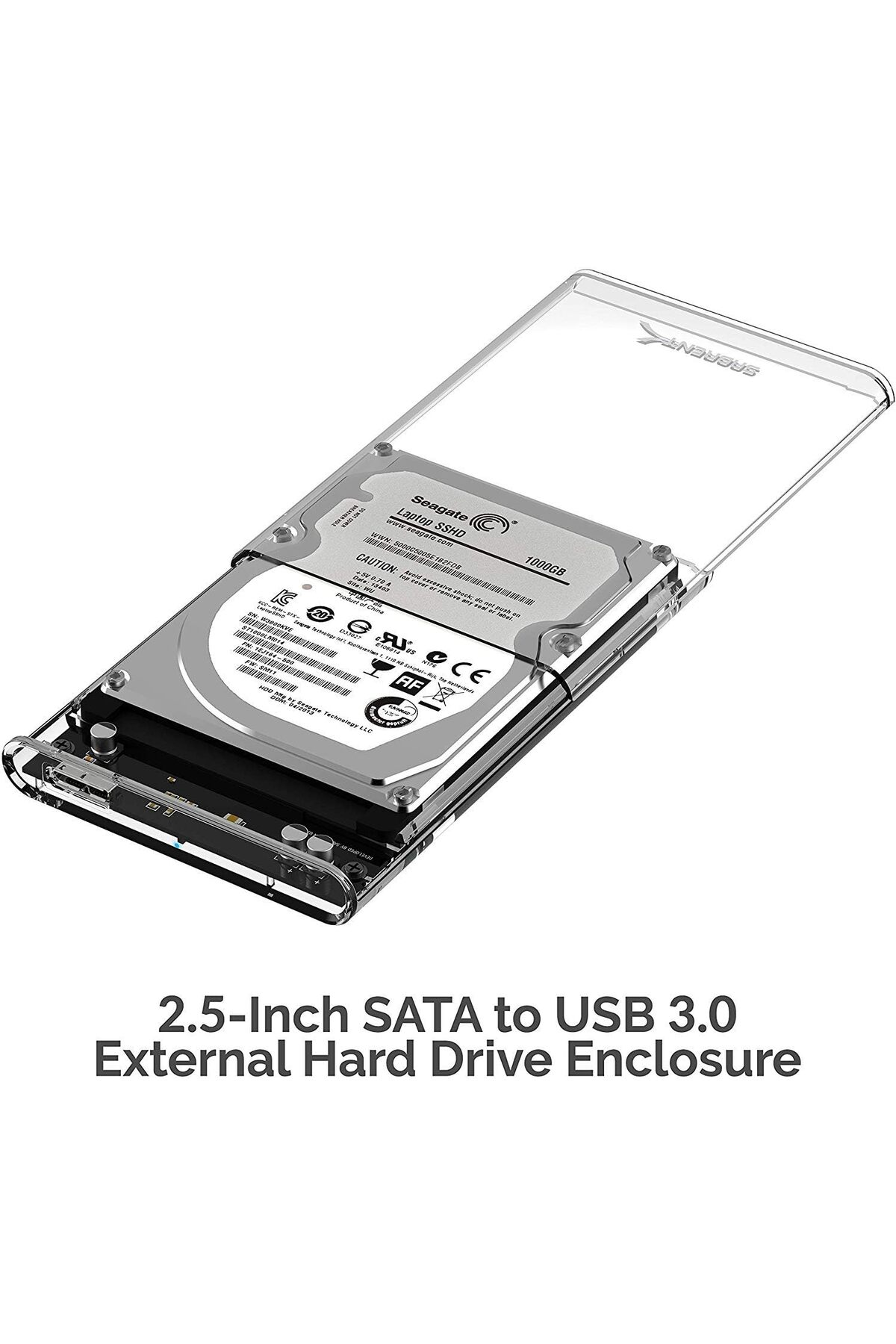 Yeni Vidasız Sürgülü 2.5" USB 3.0 Harici SSD Harddisk Şeffaf Taşınabilir HDD Kutusu Transparan 2