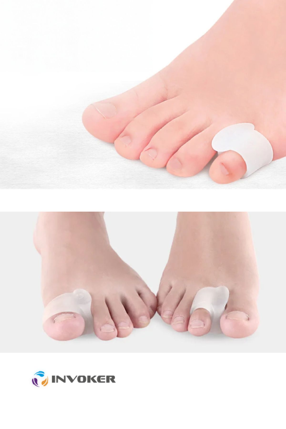 INVOKER-Silicone Roller Foot Big Toe Bone Corrector Hallux Valgus Silicone Flip-Flop Protector L 6