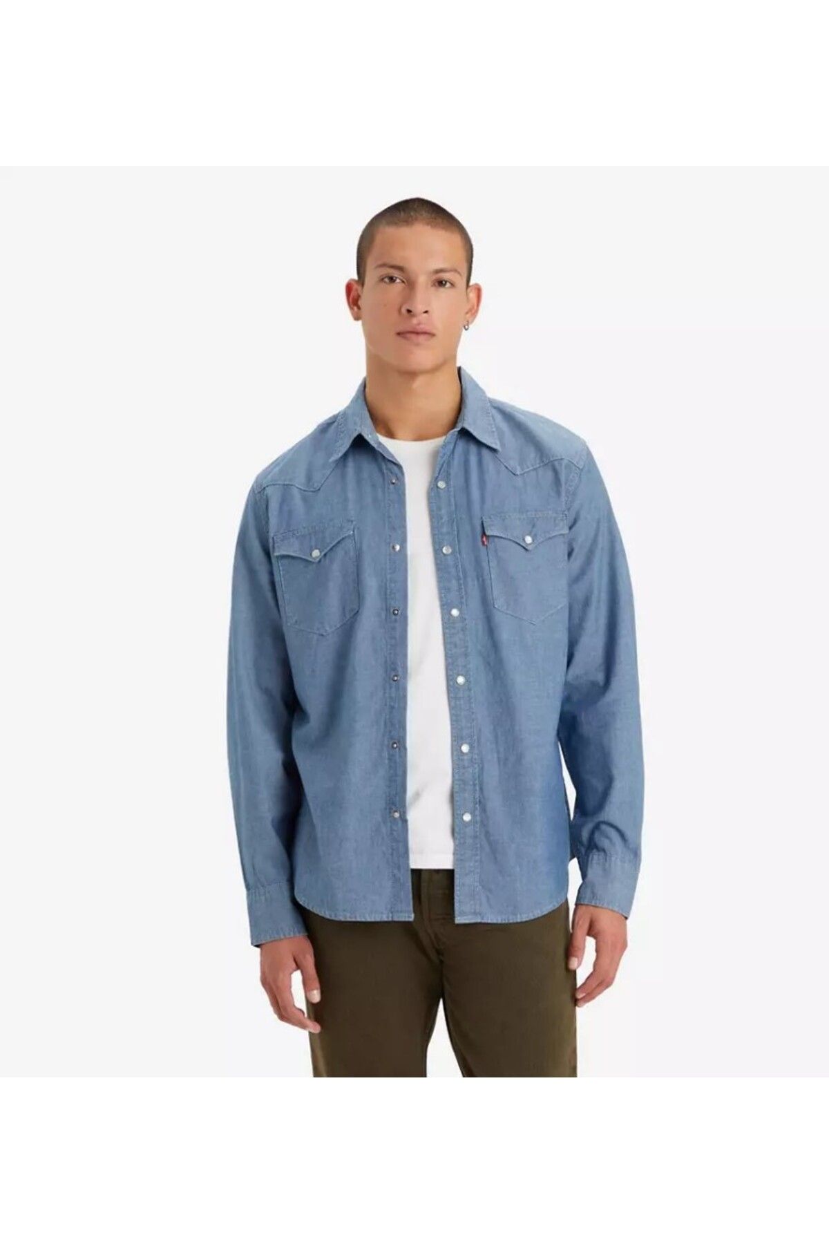 پیراهن / بلوز دکمه دار آبی مردانه کلاسیک Western Standard Lt Chambray Levi's