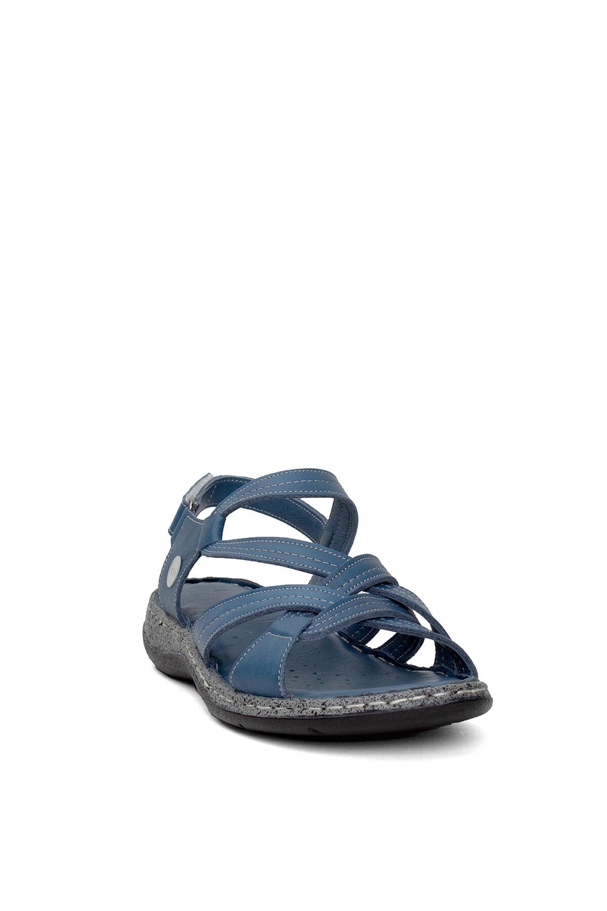 صندل زنانه آبی Mammamia | 24YMamYS1005ZCD اورجینال - تصویر 2