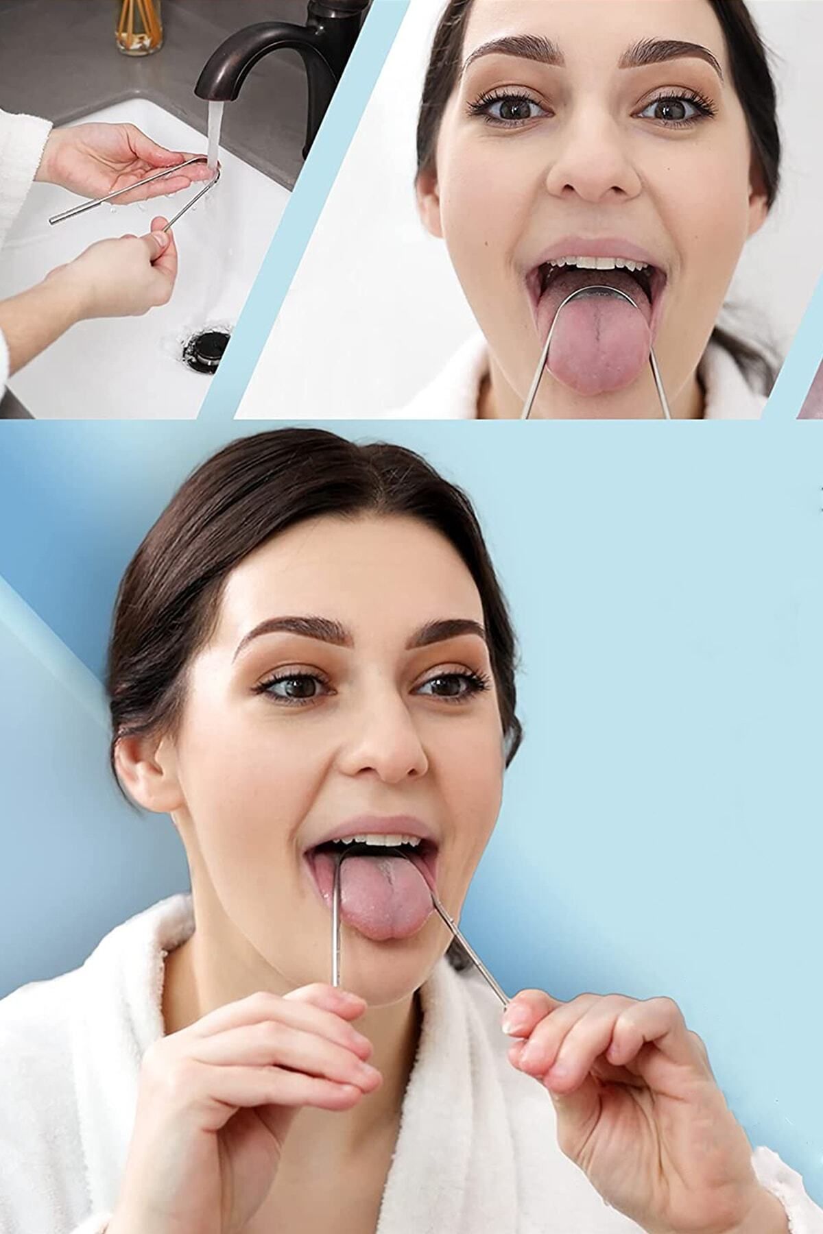 Beatitude-Stainless Steel Tongue Cleaning Apparatus Yoga Tongue Scraping Stick Cleaner Scraper Scraper 2